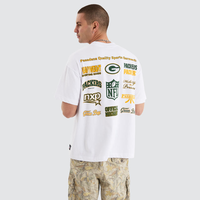 Green Bay Packers NFL Logo Raptor Tee White