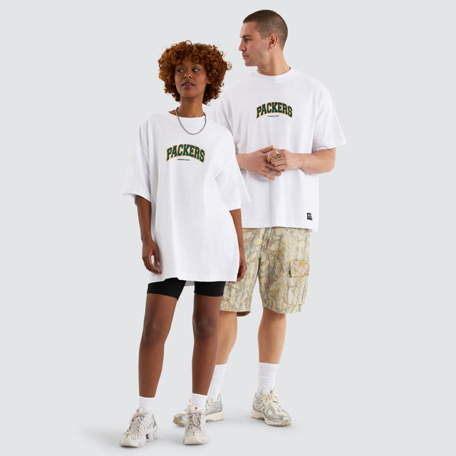 Green Bay Packers NFL Logo Raptor Tee White