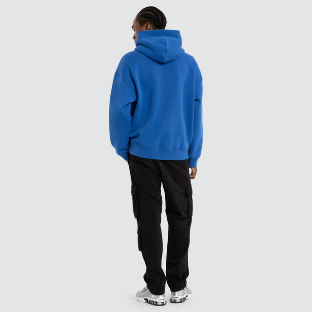 Model wears Los Angeles Rams NFL Athletic Box Fit Hoodie Rams Royal Blue Nena and Pasadena NFL Blue – image 2