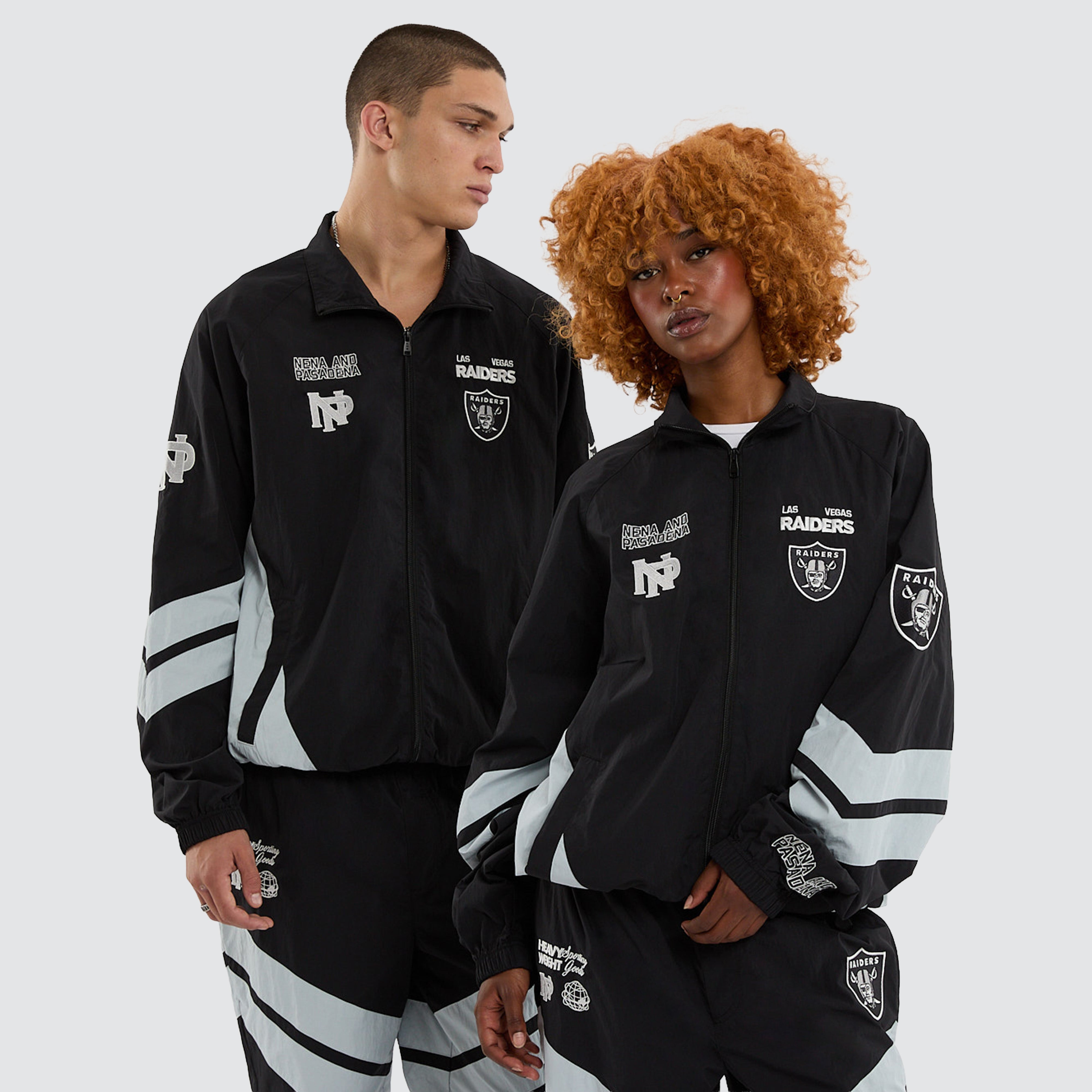 NXP x NFL Las Vegas Raiders Racing Jacket in Black/Silver