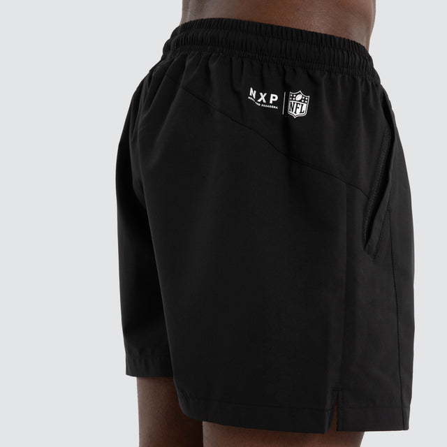 Model wears Las Vegas Raiders NFL Contract Short Jet Black Nena and Pasadena NFL Black – image 2