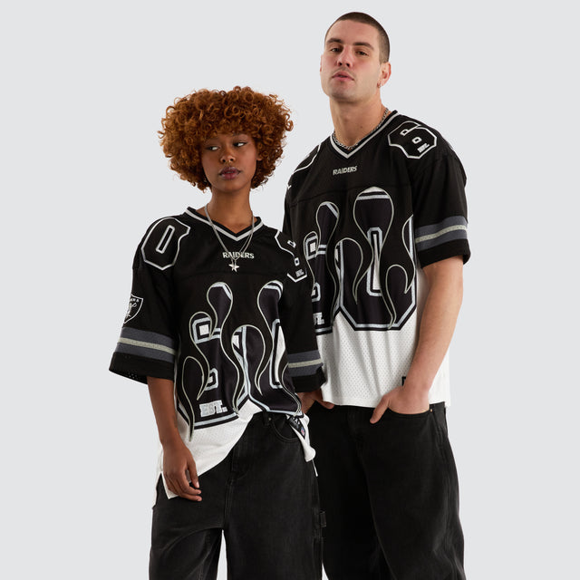 Las Vegas Raiders NFL Flame Jersey Tee Black/White