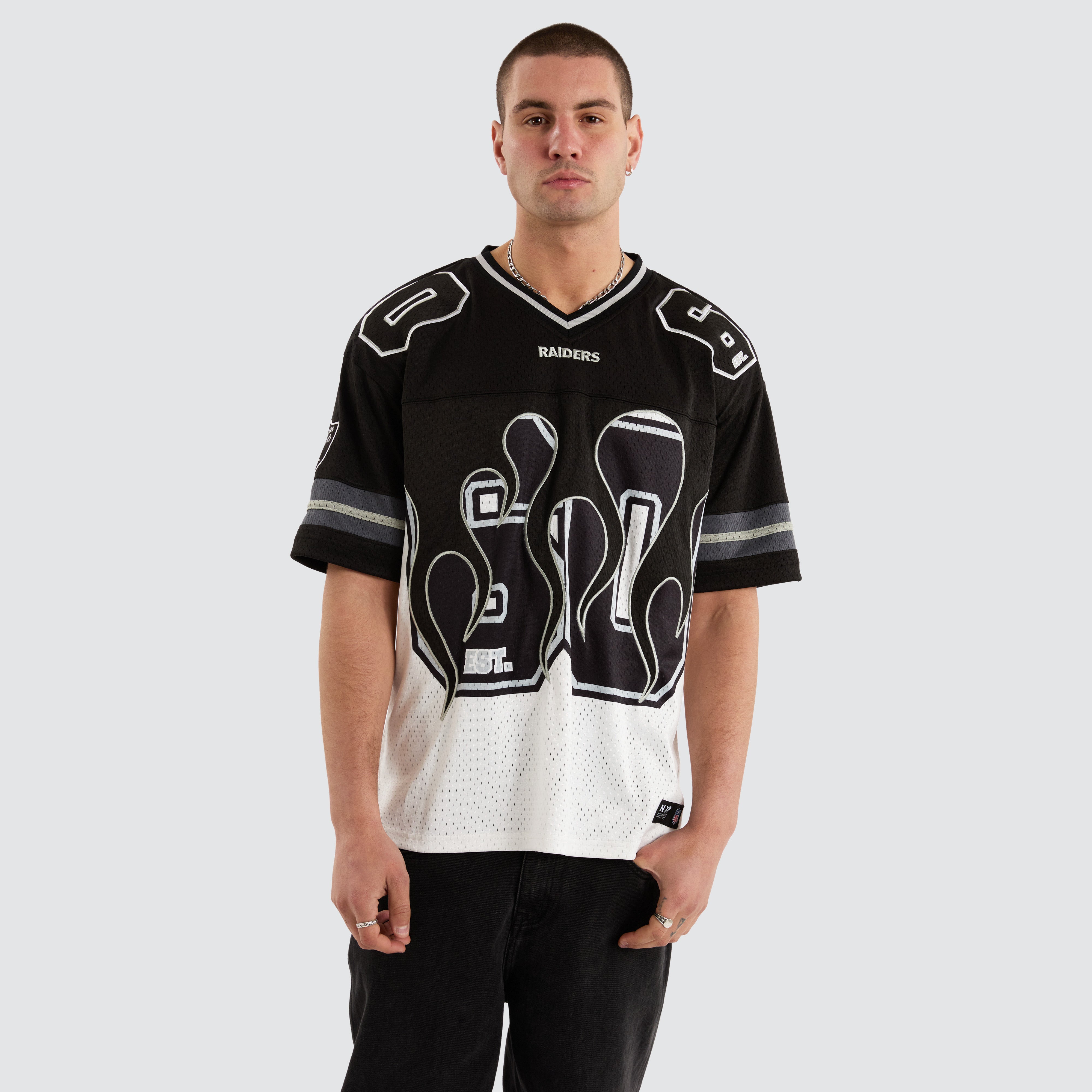 NXP x NFL Las Vegas Raiders Flame Tee in Black White Neverland Store