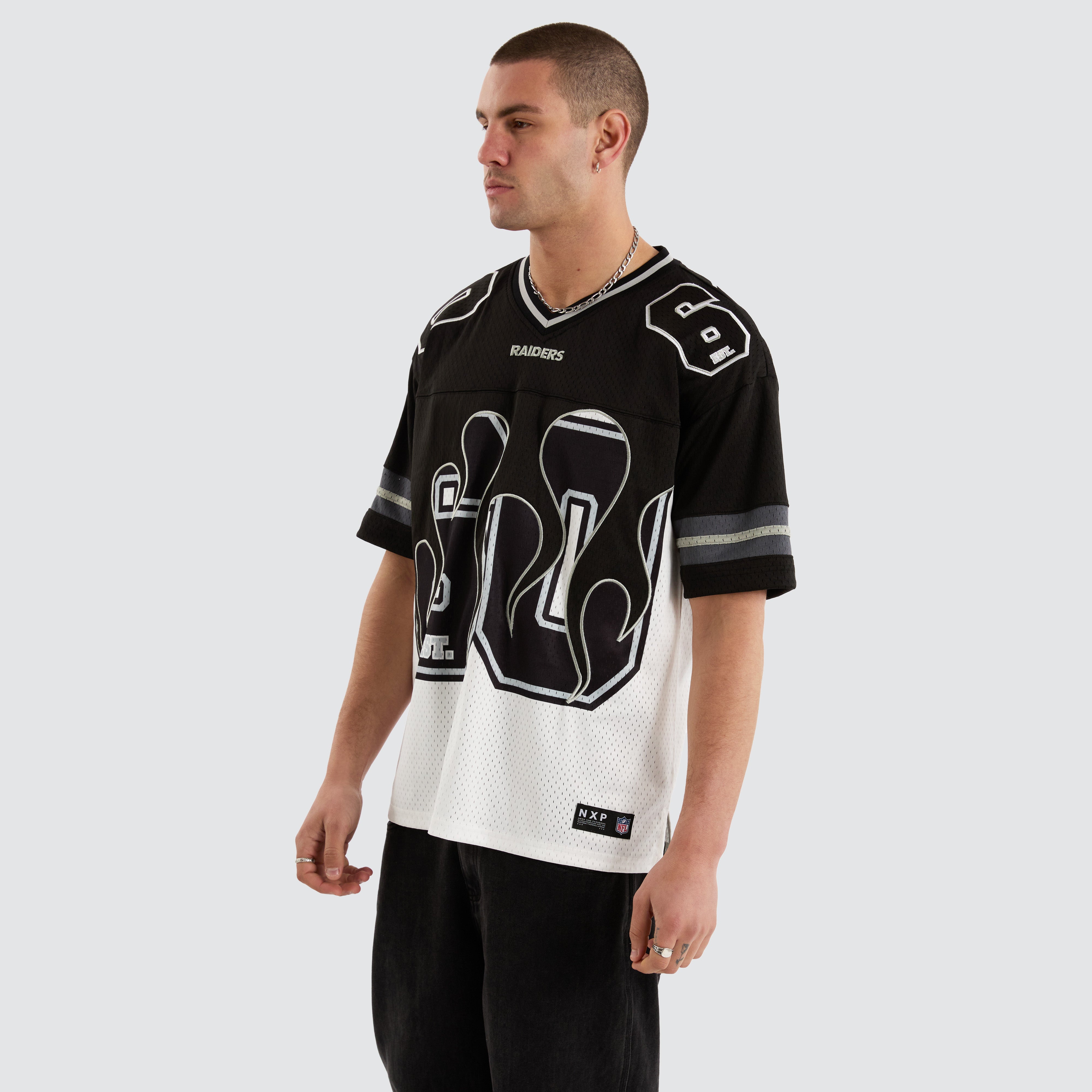 NXP x NFL Las Vegas Raiders Flame Tee in Black White Neverland Store