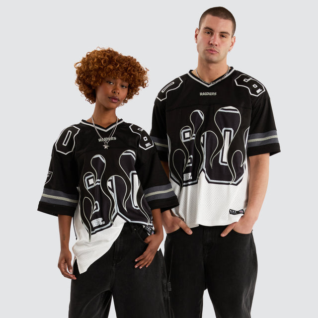 Las Vegas Raiders NFL Flame Jersey Tee Black/White