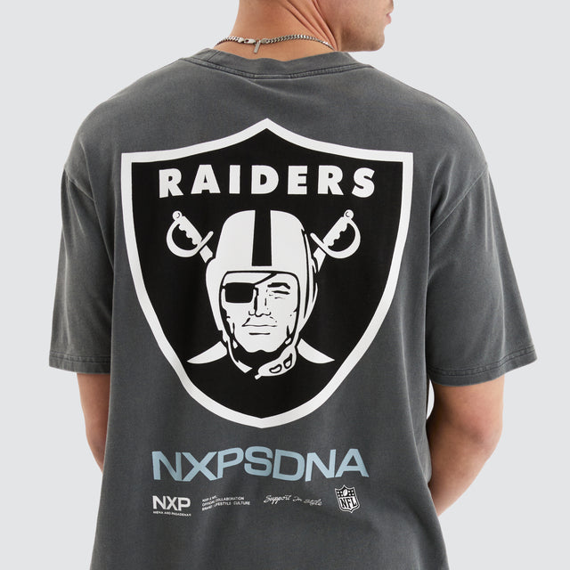 Las Vegas Raiders NFL Box Fit Tee Pigment Charcoal