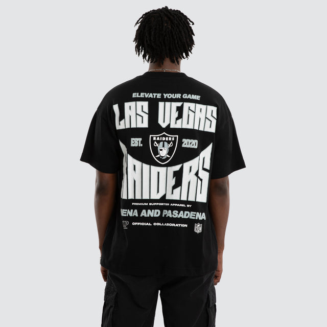 Model wears Las Vegas Raiders NFL Officials Tee Jet Black T-Shirts Black – image 1