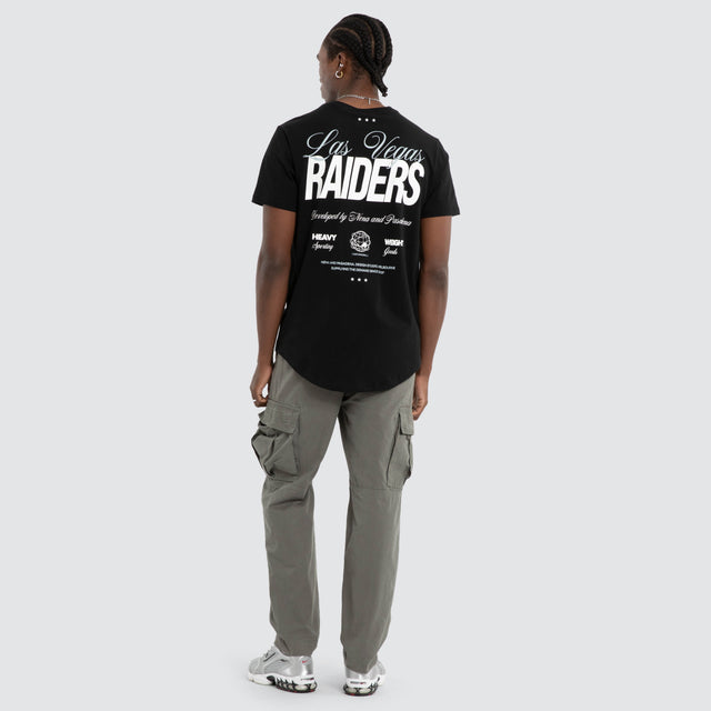 Model wears Las Vegas Raiders NFL Script Tee Jet Black Nena and Pasadena NFL Black – image 5