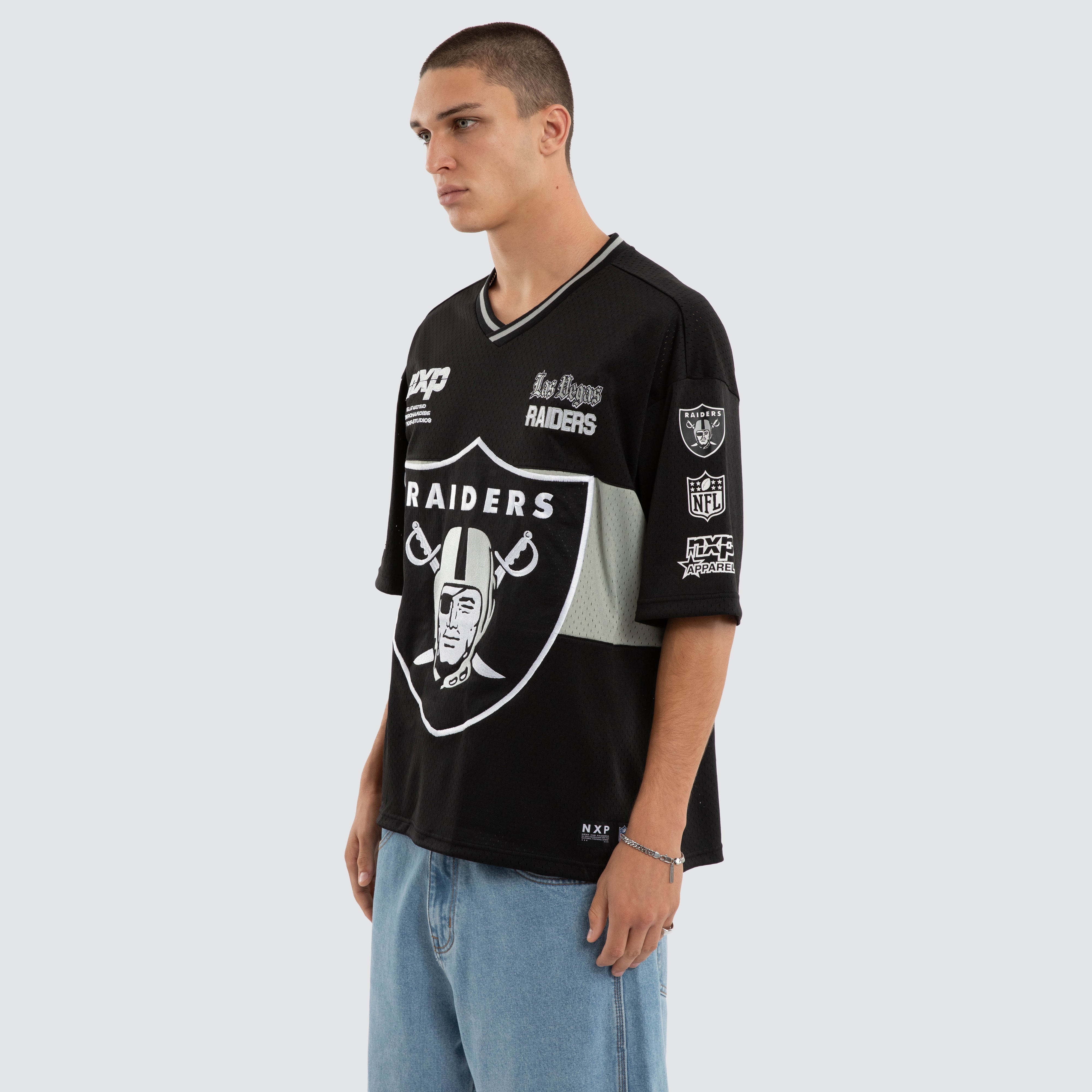 NXP x NFL Las Vegas Raiders Goal Mesh Tee in Black | Neverland Store