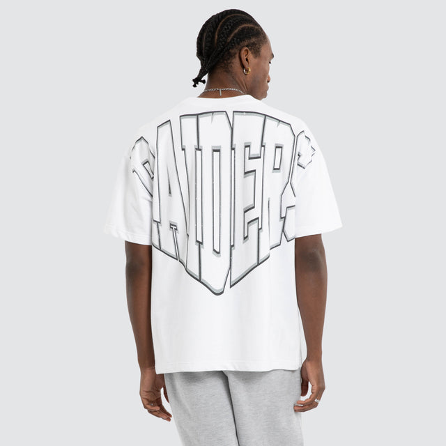 Model wears Las Vegas Raiders NFL Loopback Raptor Tee Optical White Nena and Pasadena NFL White – image 1