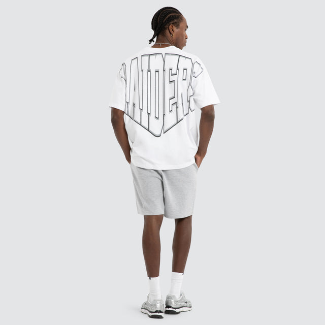 Model wears Las Vegas Raiders NFL Loopback Raptor Tee Optical White Nena and Pasadena NFL White – image 3