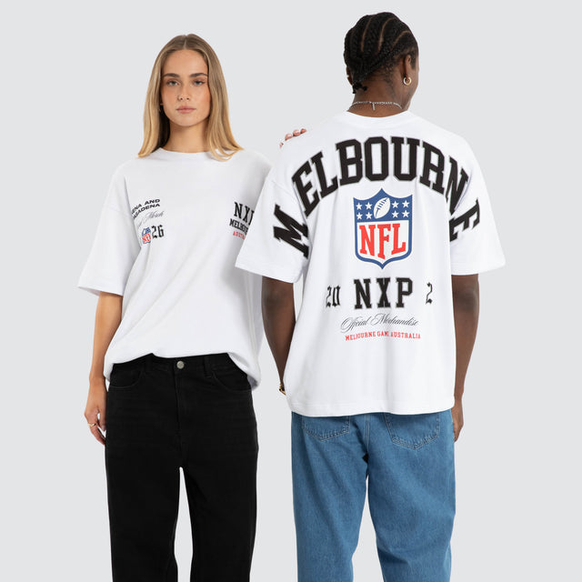 Melbourne City Loopback Raptor Tee Optical White
