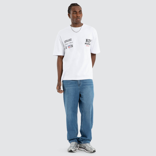 Melbourne City Loopback Raptor Tee Optical White
