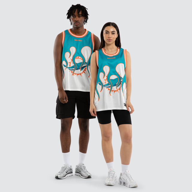 Miami Dolphins NFL Basketball Jersey Aqua/White