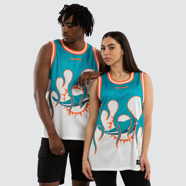 Miami Dolphins NFL Basketball Jersey Aqua/White