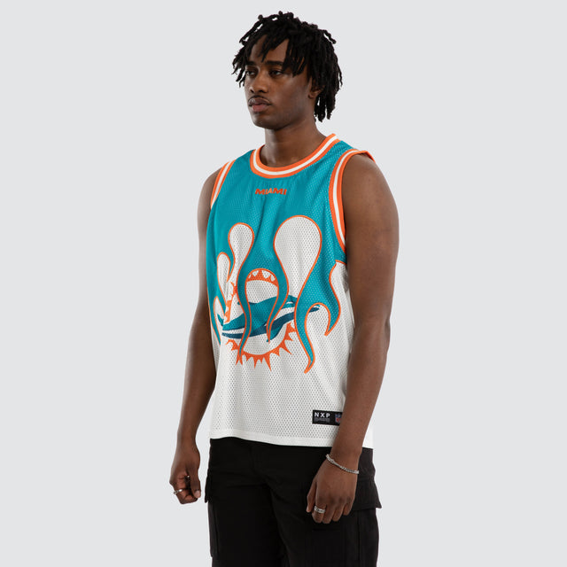 Miami Dolphins NFL Basketball Jersey Aqua/White