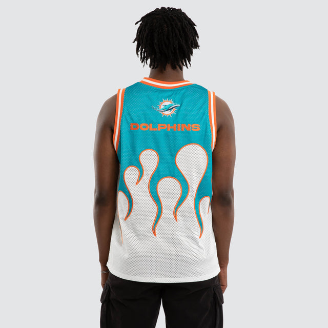Miami Dolphins NFL Basketball Jersey Aqua/White