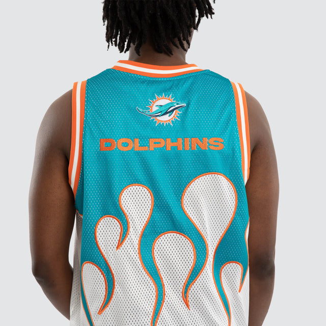 Miami Dolphins NFL Basketball Jersey Aqua/White