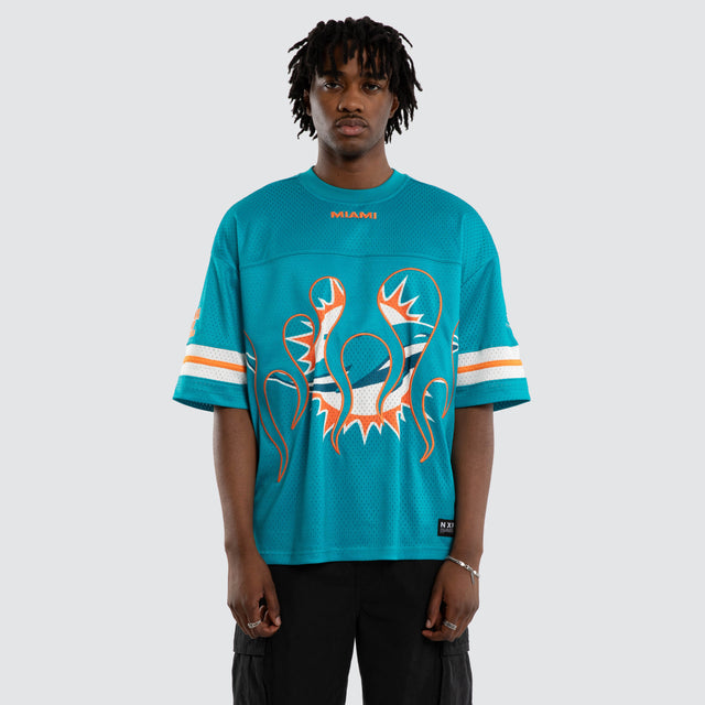 Miami Dolphins NFL Flame Tee Aqua