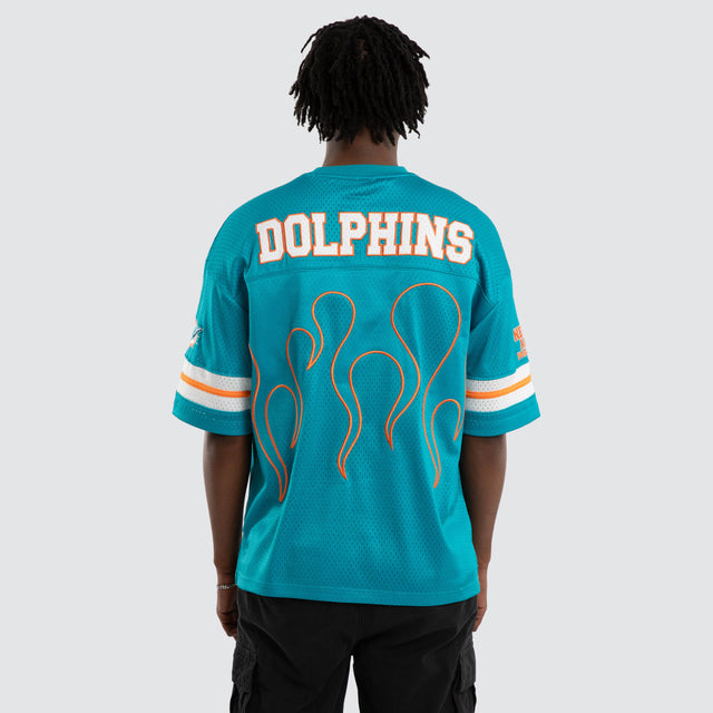 Miami Dolphins NFL Flame Tee Aqua