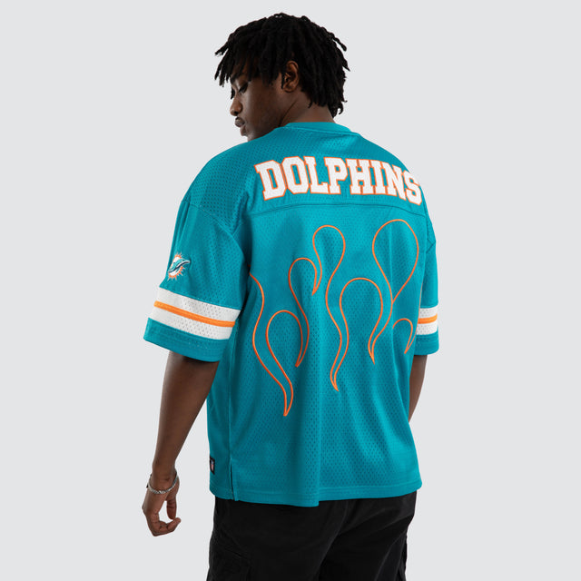 Miami Dolphins NFL Flame Tee Aqua