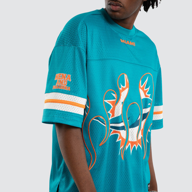 Miami Dolphins NFL Flame Tee Aqua