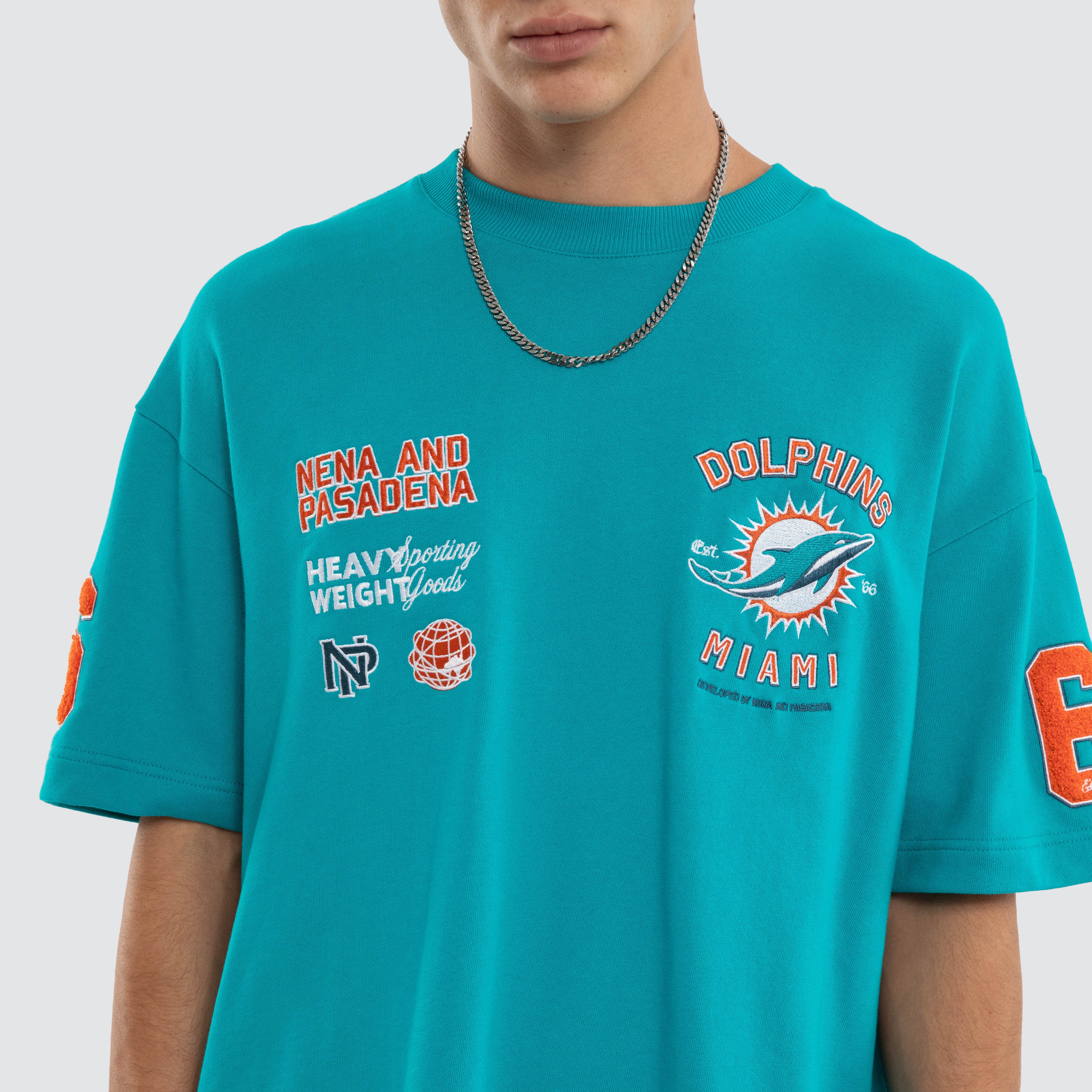NXP x NFL Miami Dolphins Founded Loopback Tee in Blue | Neverland