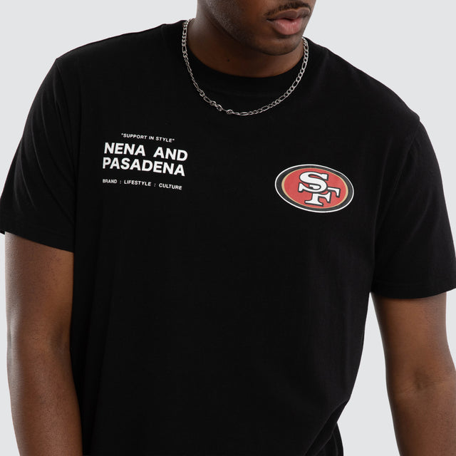 San Francisco 49ers NFL Vertical Tee Jet Black
