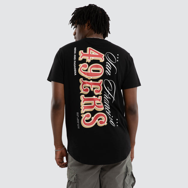 San Francisco 49ers NFL Vertical Tee Jet Black