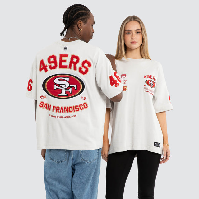 San Francisco 49ers NFL Founded Loopback Tee Glacier Grey