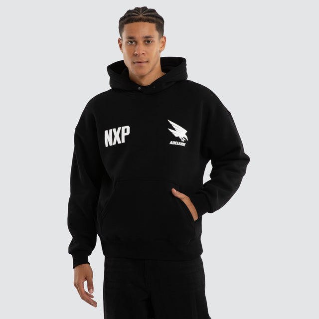 Adelaide Crows AFL Champions Box Fit Hoodie Jet Black