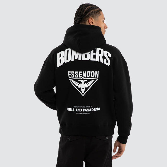 Essendon Bombers AFL Champions Box Hoodie Jet Black
