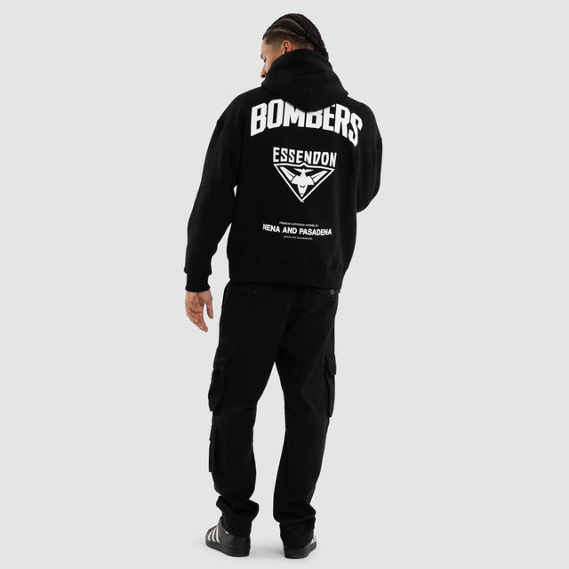 Essendon Bombers AFL Champions Box Hoodie Jet Black