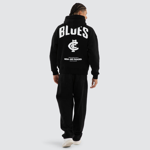Carlton Blues AFL Champions Box Fit Hoodie Jet Black