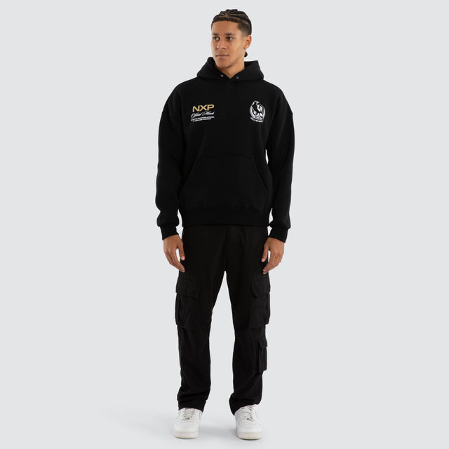 Collingwood Magpies AFL Grand Box Fit Hoodie Jet Black