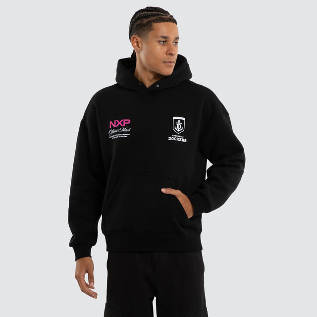 Fremantle Dockers AFL Grand Box Fit Hoodie Jet Black