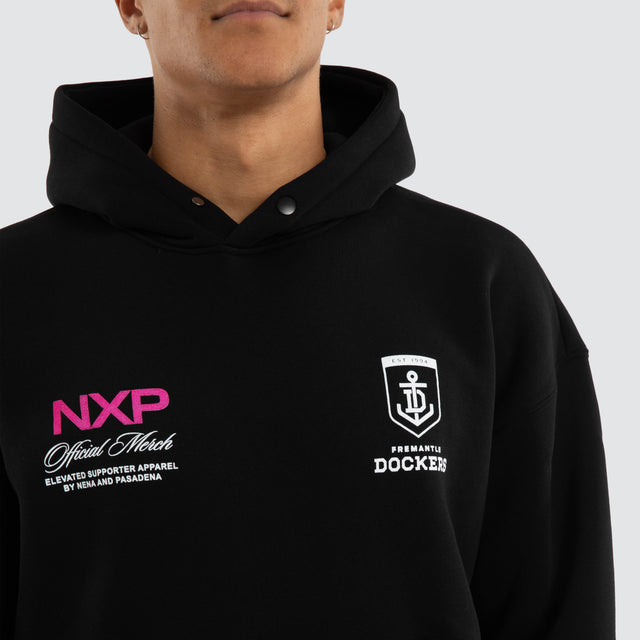 Fremantle Dockers AFL Grand Box Fit Hoodie Jet Black
