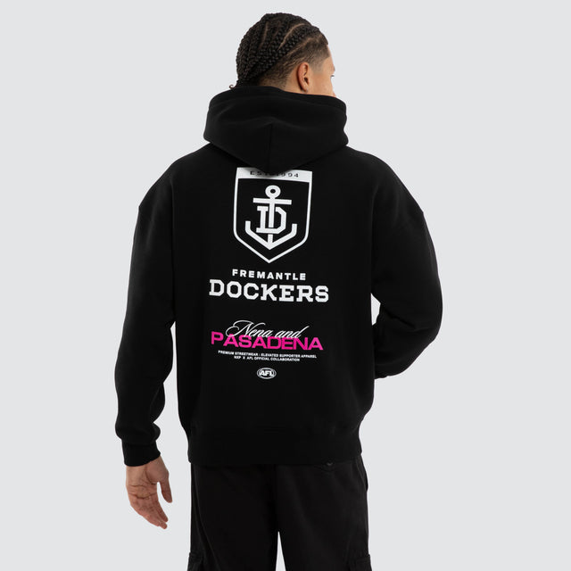 Fremantle Dockers AFL Grand Box Fit Hoodie Jet Black