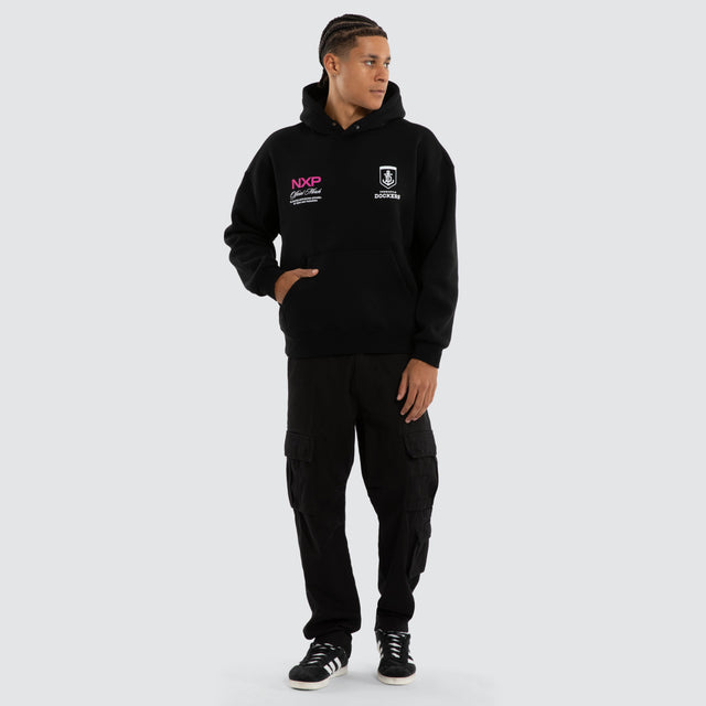 Fremantle Dockers AFL Grand Box Fit Hoodie Jet Black