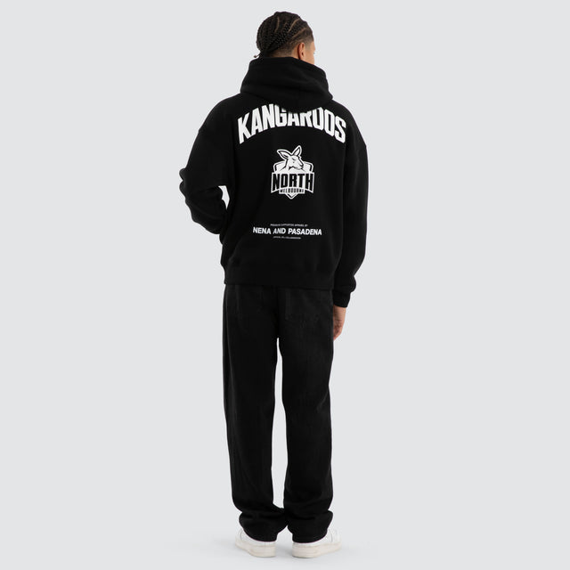 North Melbourne Kangaroos Champions Box Fit Hoodie Jet Black