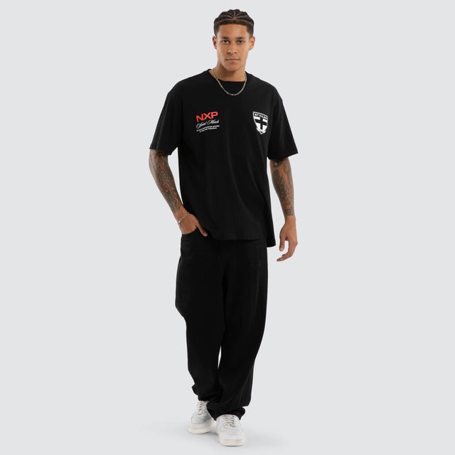 St Kilda Saints Grand Box Fit Tee Jet Black