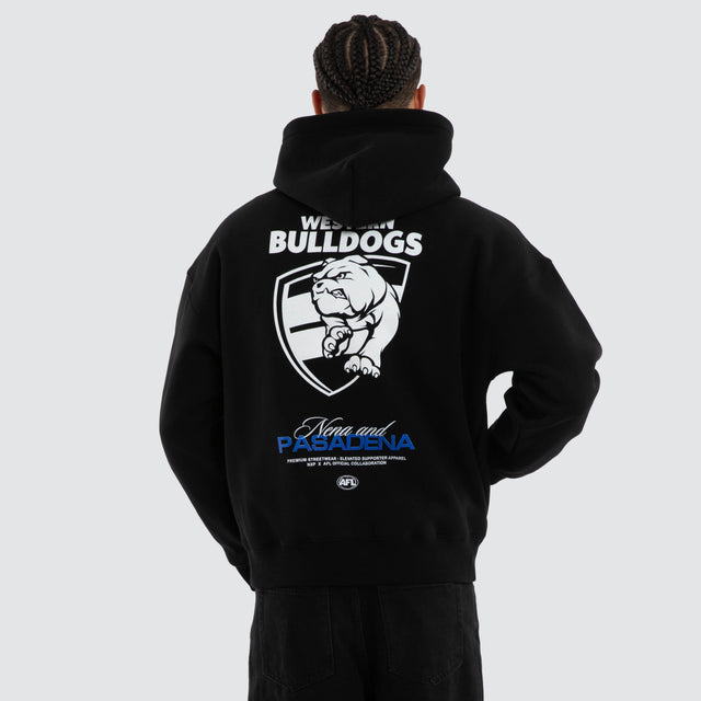 Western Bulldogs Grand Box Fit Hoodie Jet Black