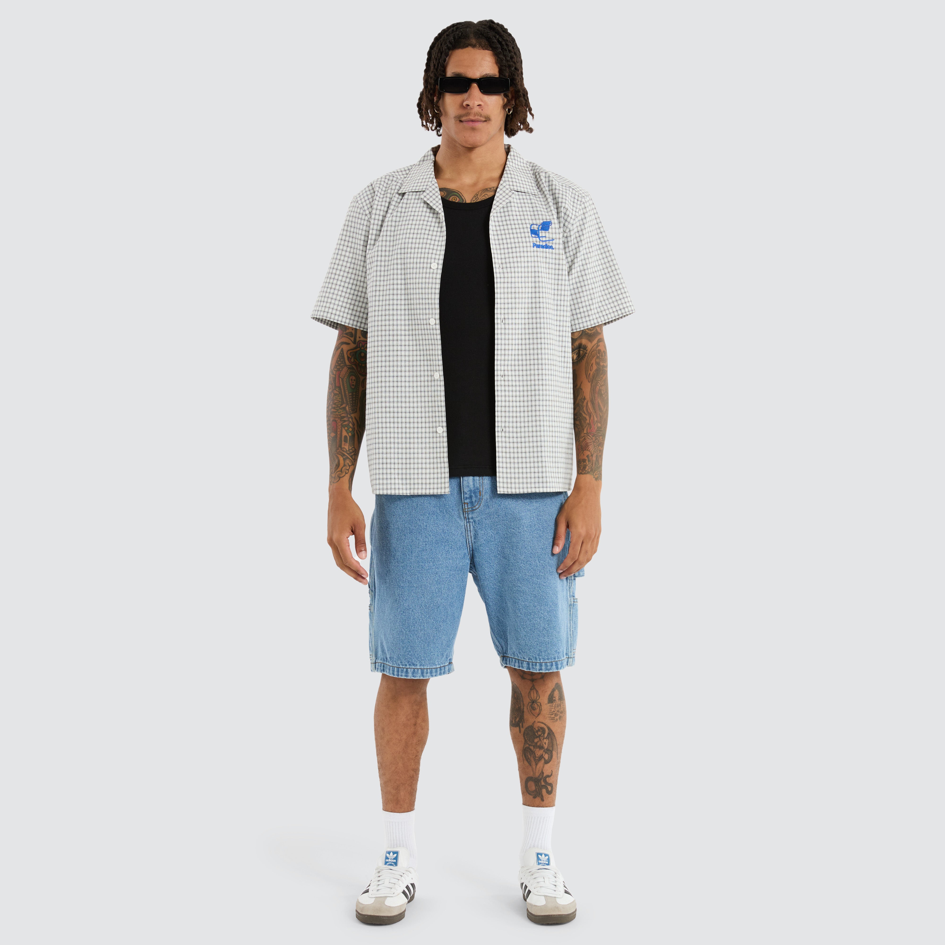 NOMADIC Tessa Resort Crop Shirt in White Checks | Neverland