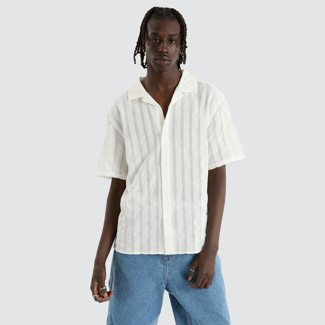 Breeze Resort Crop Shirt Off White