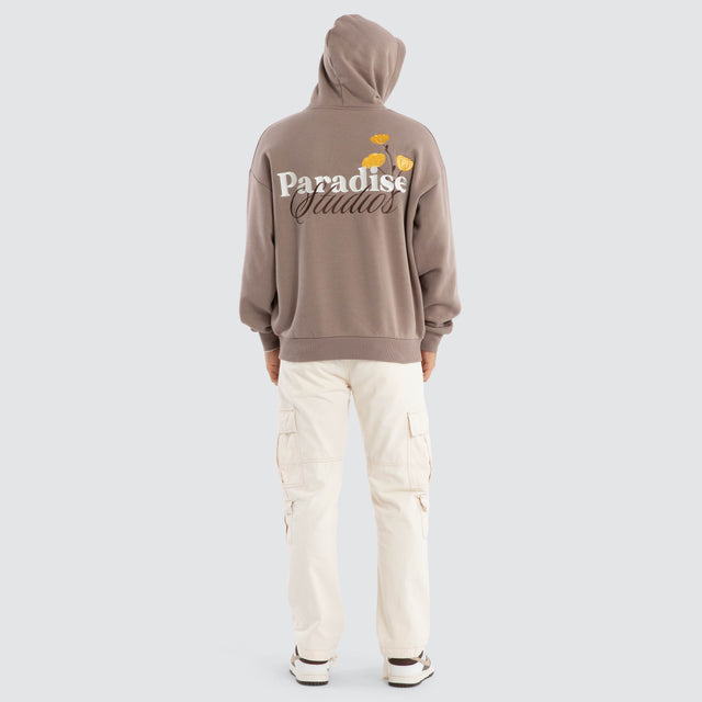 model wears California Oversized Hoodie Brown Hoodies Brown - image 4