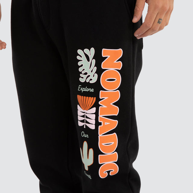model wears Trial Tracksuit Pant Jet Black Trackpants Black - image 3