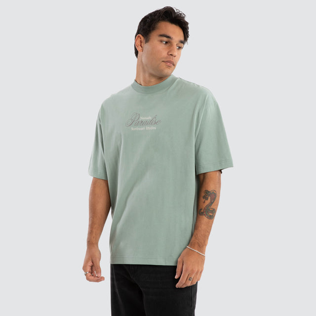 model wears Sunbeam Street Tee Sage T-Shirts Green - image 4