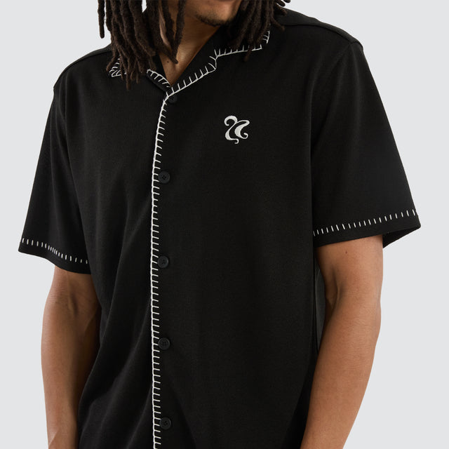 Insignia Crop Resort Shirt Anthracite