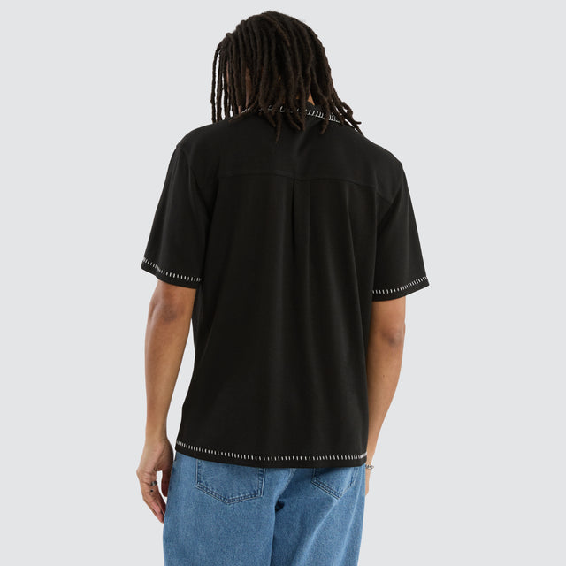 Insignia Crop Resort Shirt Anthracite