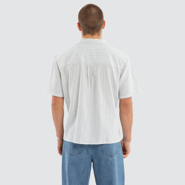 Sunset Cabana Shirt Teal Stripe
